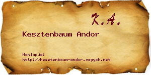 Kesztenbaum Andor névjegykártya